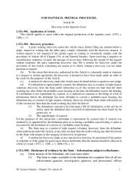 Discovery Procedures in Criminal Cases under NC General Statutes Article 48