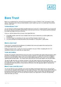 Bare Trust Declaration: Trust Provisions and Beneficiary Information