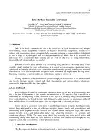 Late Adulthood Personality Development
