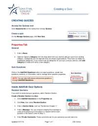 Creating Quizzes on LSC-Online: A Step-by-Step Guide