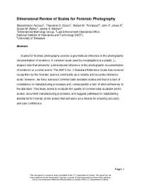 Dimensional Review of Scales for Forensic Photography | NIST