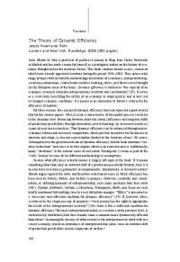 Dynamic Efficiency and Entrepreneurship: A Classical-Liberal Perspective