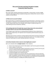 Understanding Consent and Sexual Assault Laws in Canada: FAQ