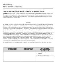 AP Psychology Mental Disorders Case Studies