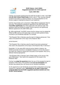 WJEC History Unit 5 NEA: Suggested Questions for Centre Approval (2020-2022)
