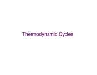 Comparison of Power Cycles: Gas vs. Vapor, Closed vs. Open, Internal vs. External Engines