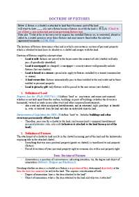 Doctrine of Fixtures: Determining when Chattels Become Part of the Land