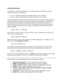 Acid-Base Reactions
