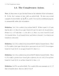 1.3. The Completeness Axiom.