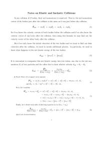 Notes on Elastic and Inelastic Collisions | Study notes Physics | Docsity