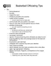 Basketball Officiating Tips | Summaries Mechanics | Docsity