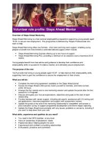 Steps Ahead Mentoring: Volunteer Opportunity to Support Young People's Employability