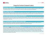 College-Dual Enrollment Coursework Guidance