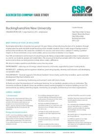 Buckinghamshire New University: A Case Study in Corporate Social Responsibility