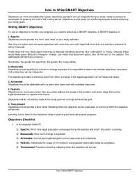 How to Write SMART Objectives | Study notes Technical Writing | Docsity