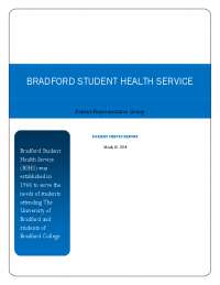 Bradford Student Health Service Report: Patient Feedback & Survey Results