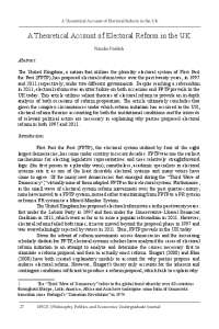 Analyzing UK's Electoral Reform: Theories and Cases