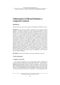 Utilitarianism of Mill and Bentham: a comparative analysis