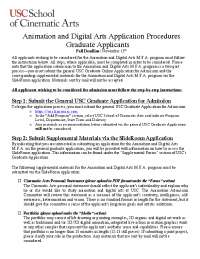 Animation and Digital Arts Application Procedures Graduate ...
