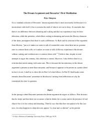 The Dream Argument and Descartes' First Meditation