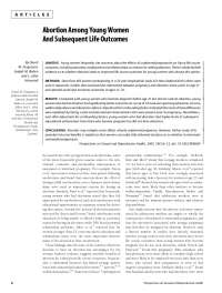 Abortion Among Young Women and Subsequent Life Outcomes
