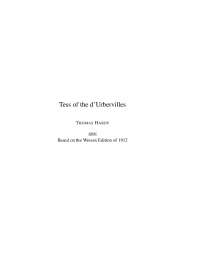 Tess of the d'Urbervilles: A Novel of the 19th Century