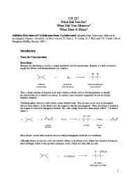 Identifying Unsaturated Compounds: A Laboratory Experiment on Cyclohexene and Cyclohexanol