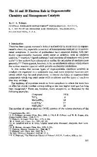 The 16 and 18 Electron Rule in Organometallic Chemistry and ...