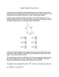 Solving Right Triangles using Trigonometric Functions