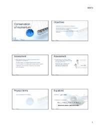 Conservation of momentum | Study notes Law | Docsity