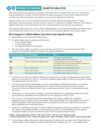 CORRECTLY CODING: DIABETES MELLITUS