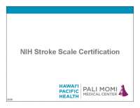 NIH Stroke Scale Certification