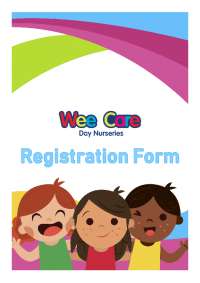 Child Registration Form for Wee Care Day Nurseries