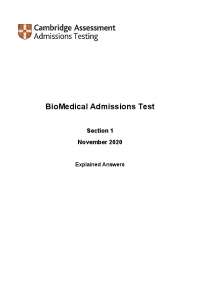 Past Paper November 2020 Section 1 explained answers