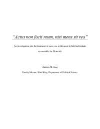 “Actus non facit reum, nisi mens sit rea”