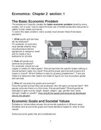 The Basic Economic Problem: Scarcity and Decision Making in Economics