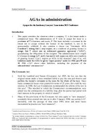 AGAs in Insolvency Administration: Liabilities and Priorities