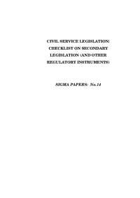 Secondary Legislation and Administrative Directions in Civil Service Regulation