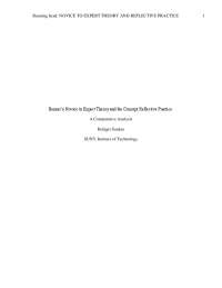 Benner's Novice to Expert Theory and Concept Reflective ...