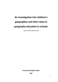 An investigation into children's geographies and their value to ...