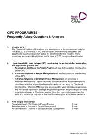 CIPD PROGRAMMES – Frequently Asked Questions & Answers