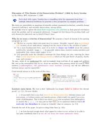 Laudan's Argument Against the Demarcation Problem in Science