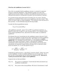Understanding Equilibrium Constants: Predicting System Status