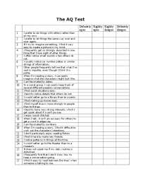 Autism Quotient Test