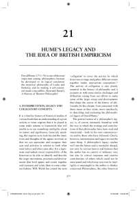 Understanding Hume's Legacy in the History of British Empiricism