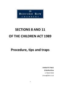 Making Private Law Children Act Applications: Orders, Procedures, and Considerations