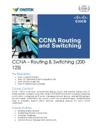 CCNA – Routing & Switching (200- 125)