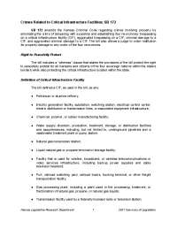 SB 172: New Crimes Related to Critical Infrastructure Facilities in Kansas