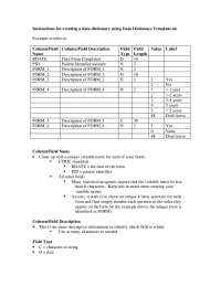 Creating a Data Dictionary: Instructions and Examples