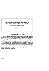 Constructive Trusts in New Zealand Commercial Law: Institutional vs. Remedial